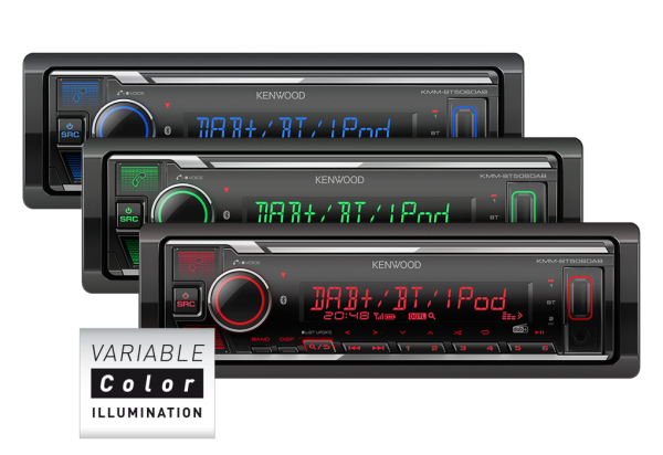 Kenwood KMM-BT508DAB DAB+ Autoradio mit DAB Antenne Bluetooth MP3 USB & AUX-IN (ohne CD)